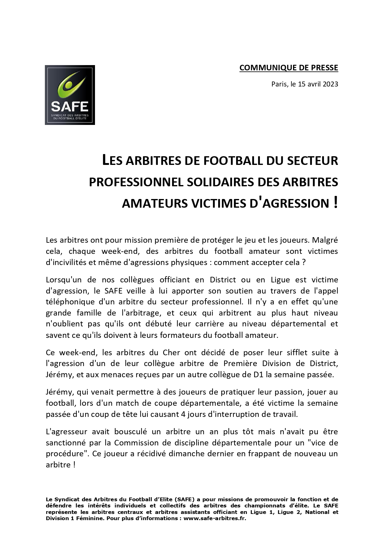 Communiqué de presse 